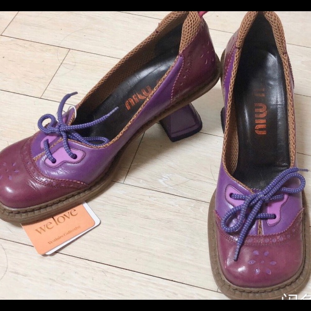 ISO miu miu shoes heels purple pink orange mules